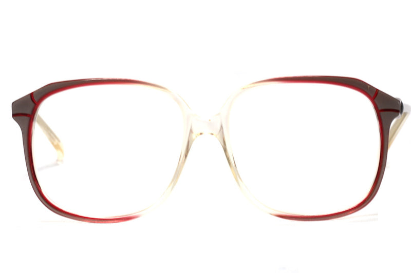 Front view vintage oliver goldsmith glasses verity made in england