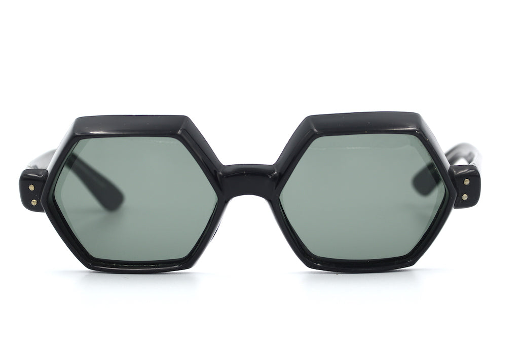 1960's Hex Sunglasses. Oleg Cassini Vintage Sunglasses. 1960's Fashion. 1960's Sunglasses. Rare Vintage Sunglasses.