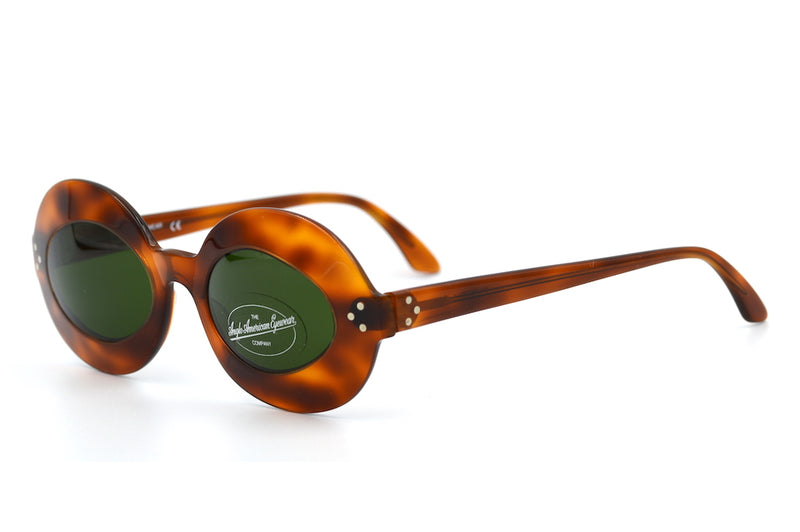 Anglo American Eyewear Russell. Vintage Sunglasses. Oval Sunglasses. Tortoiseshell Sunglasses