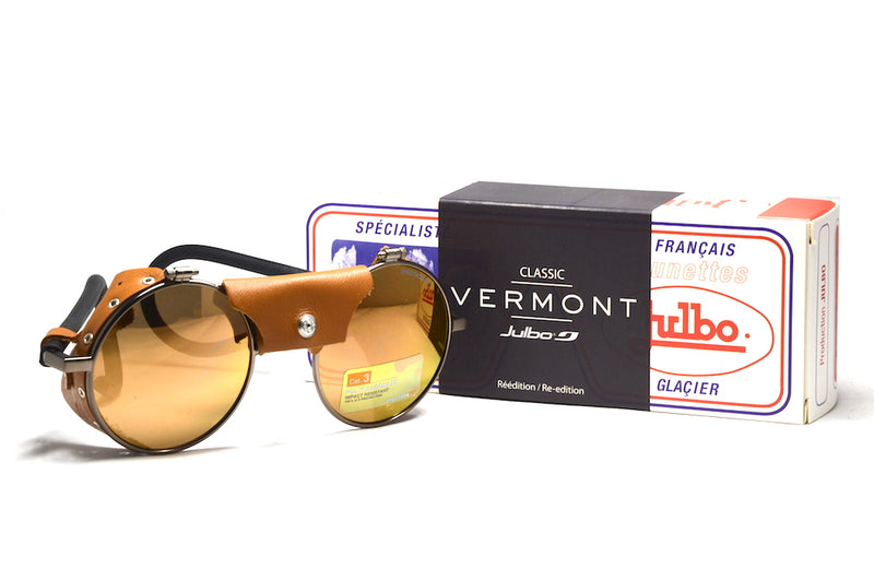Julbo Vermont Glacier Classic Brown Fawn  Alpine Glasses, Mountaineering Glasses, Leather Side Shields