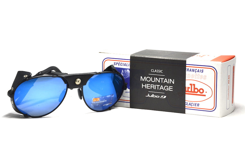 Julbo Cham Glacier Classic Matte Black Alpine Glasses, Mountaineering Glasses, Leather Side Shields
