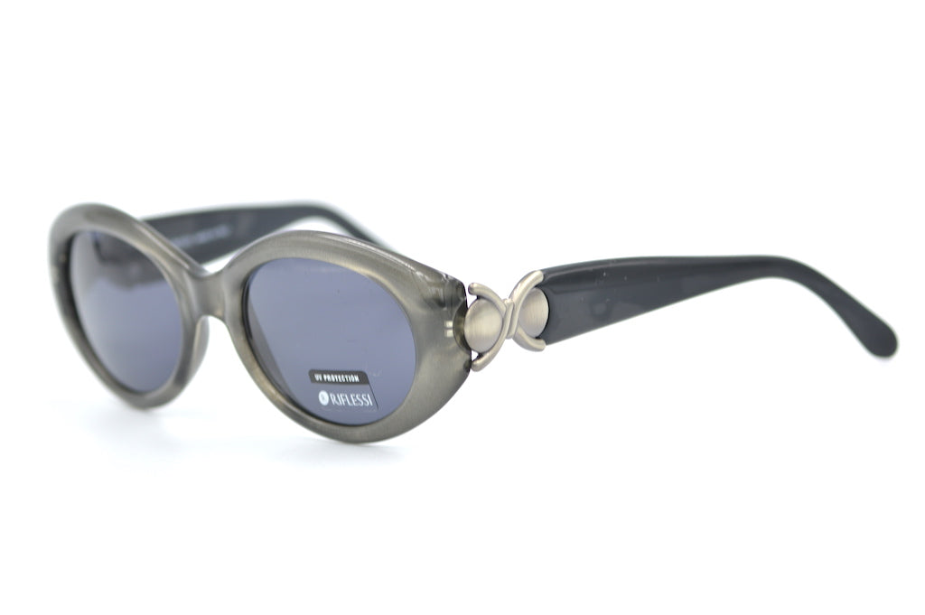 Riflessi 569 593R vintage sunglasses. Riflessi Sunglasses. Silver oval sunglasses.  Retro Sunglasses. 90s sunglasses. 