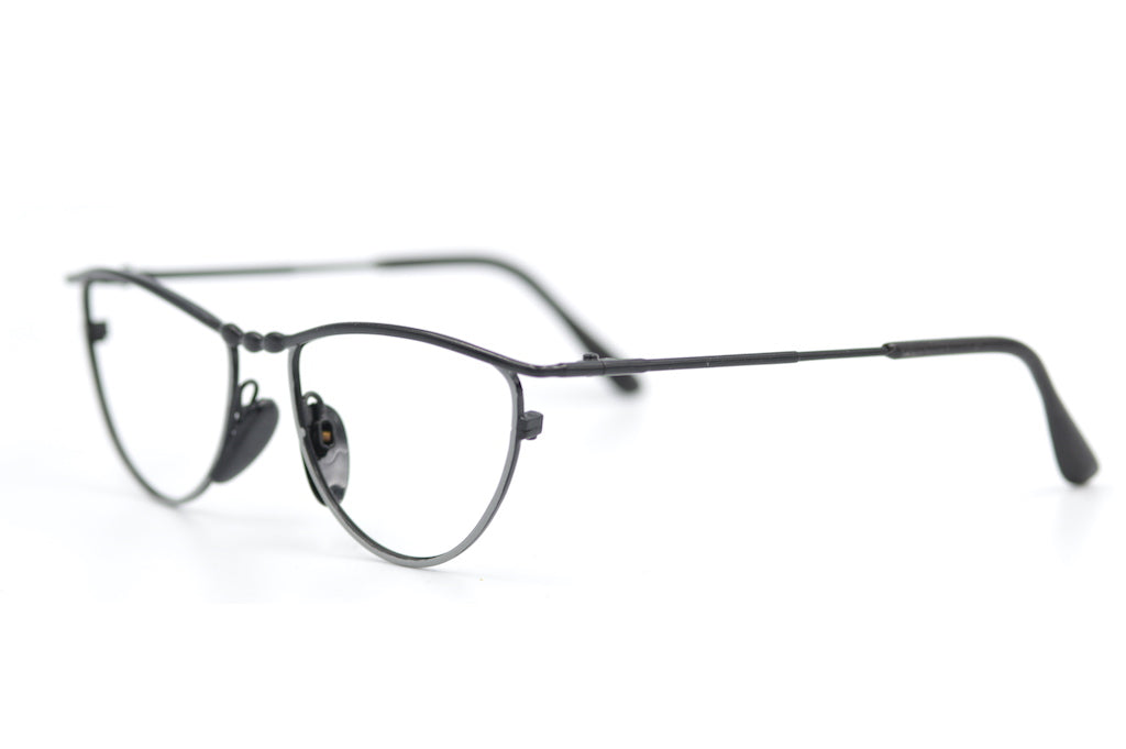 Topcon cat black grey vintage glasses. Cheap cat eye glasses. Sustainable vintage glasses.