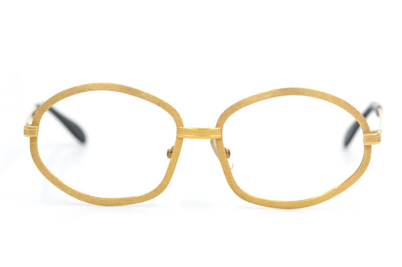 Laura gold vintage glasses. Oval vintage glasses. Unique vintage glasses. 