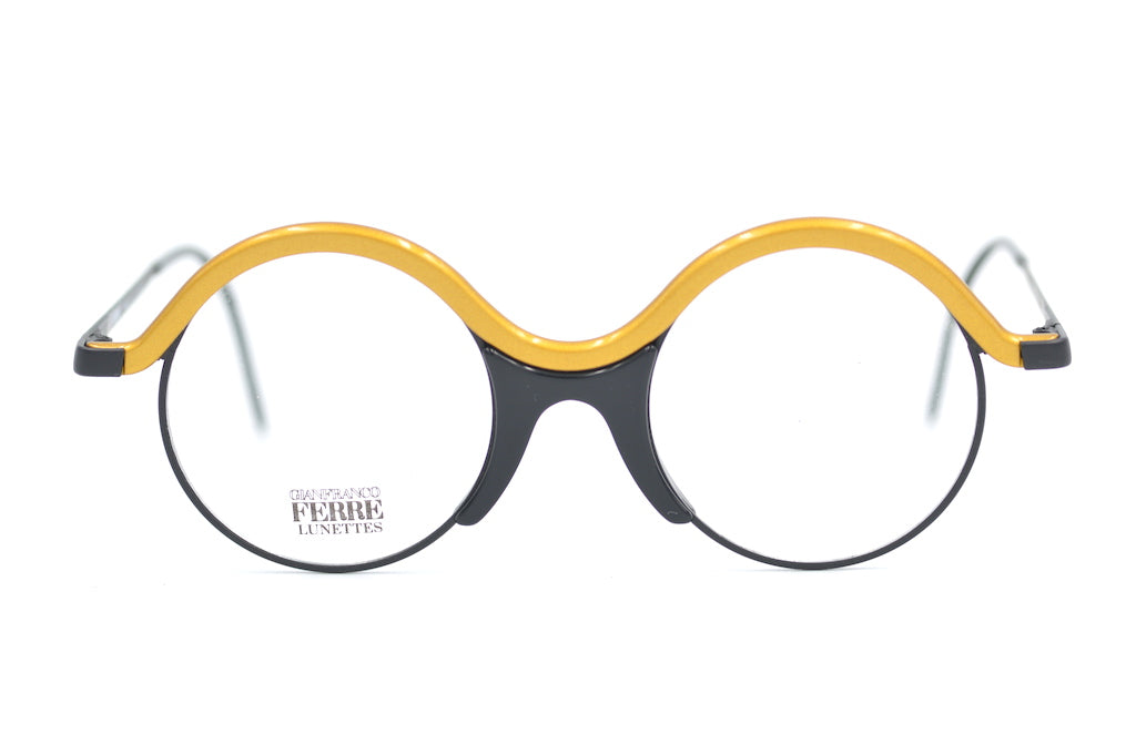 Gianfranco Ferre 41 964 Vintage Glasses. Round Vintage Glasses. Rare Vintage Glasses. Unusual vintage glasses.