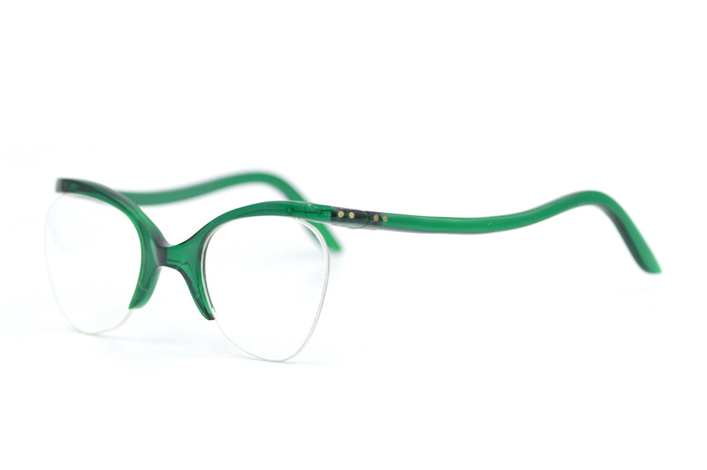 Green Envy Petite 50s vintage glasses. Rockabilly glasses. Pinup glasses. Lucite vintage glasses. Perspex vintage glasses.