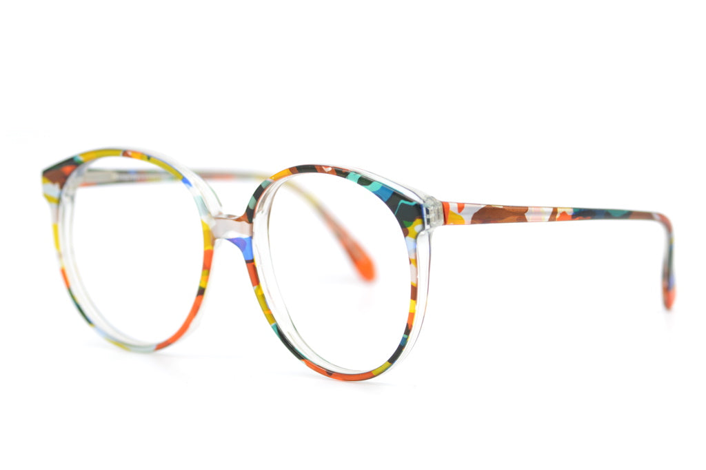 Chelsea by Michael Selcott. Chelsea Vintage Glasses. Multi Coloured Vintage Glasses. Colourful Glasses. Sustainable Glasses