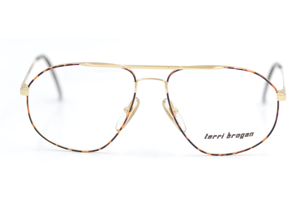 Terri Brogan 8845 41 Vintage Glasses. 80s Aviator Glasses. Retro Aviator Glasses.