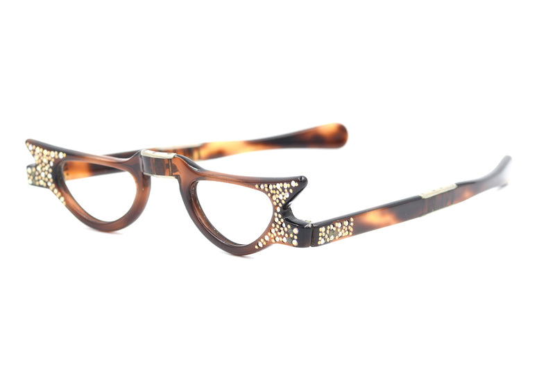 Fold up diamante vintage glasses, 1950s vintage glasses, fold up glasses, diamante glasses, vintage reading glasses