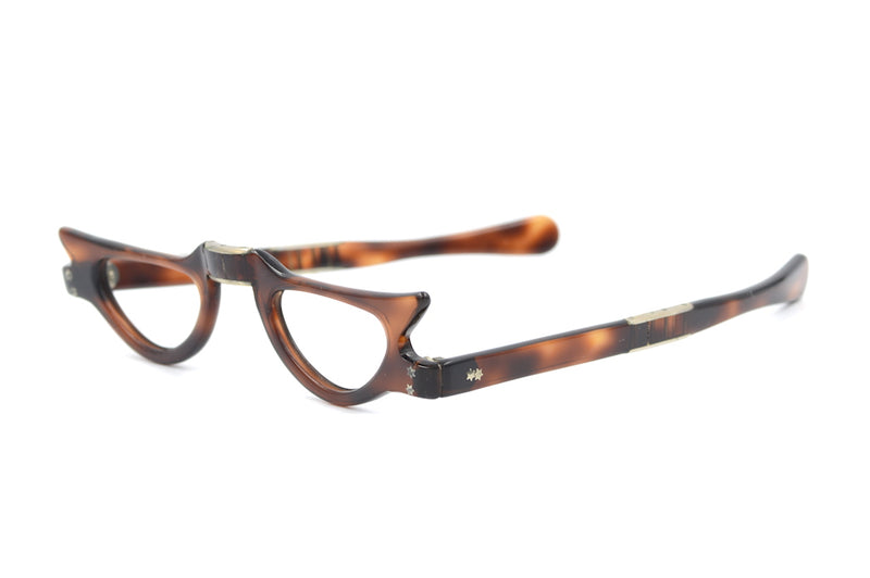 fold up glasses, vintage fold up glasses, fold up reading glasses, vintage cat eye glasses, brown cat eye glasses, 1950s vintage glasses