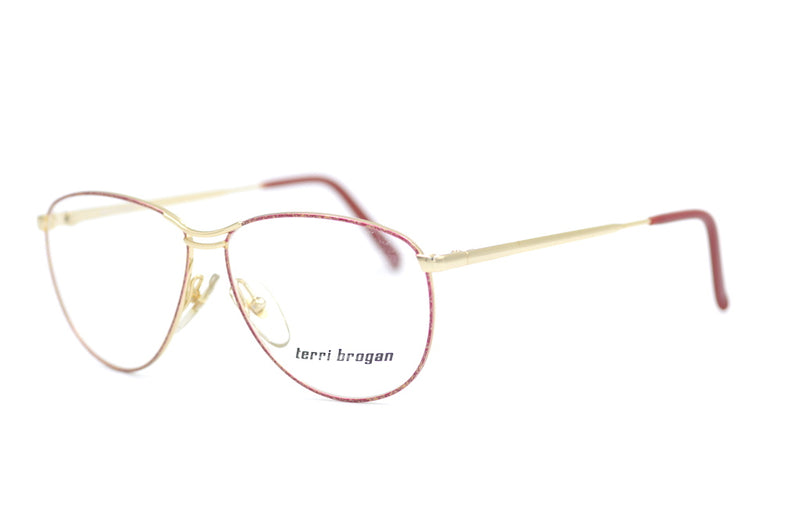 Terri Brogan 8892 43 Vintage Glasses. 80s Vintage Glasses. Metal Retro Glasses. Retro eyeglasses. Vintage Sustainable Eyewear.