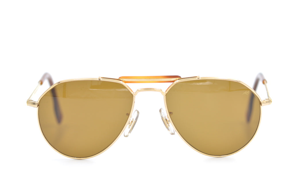 AO Skymaster Aviator Sport Gold Vintage Sunglasses. Aviation Sunglasses. Pilot Sunglasses. Top Gun Maverick Sunglasses.
