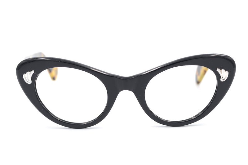 Retro Spectacle Dolly, Vintage Eyewear, Bespoke Glasses, 1950s cat eye glasses, black cat eye glasses
