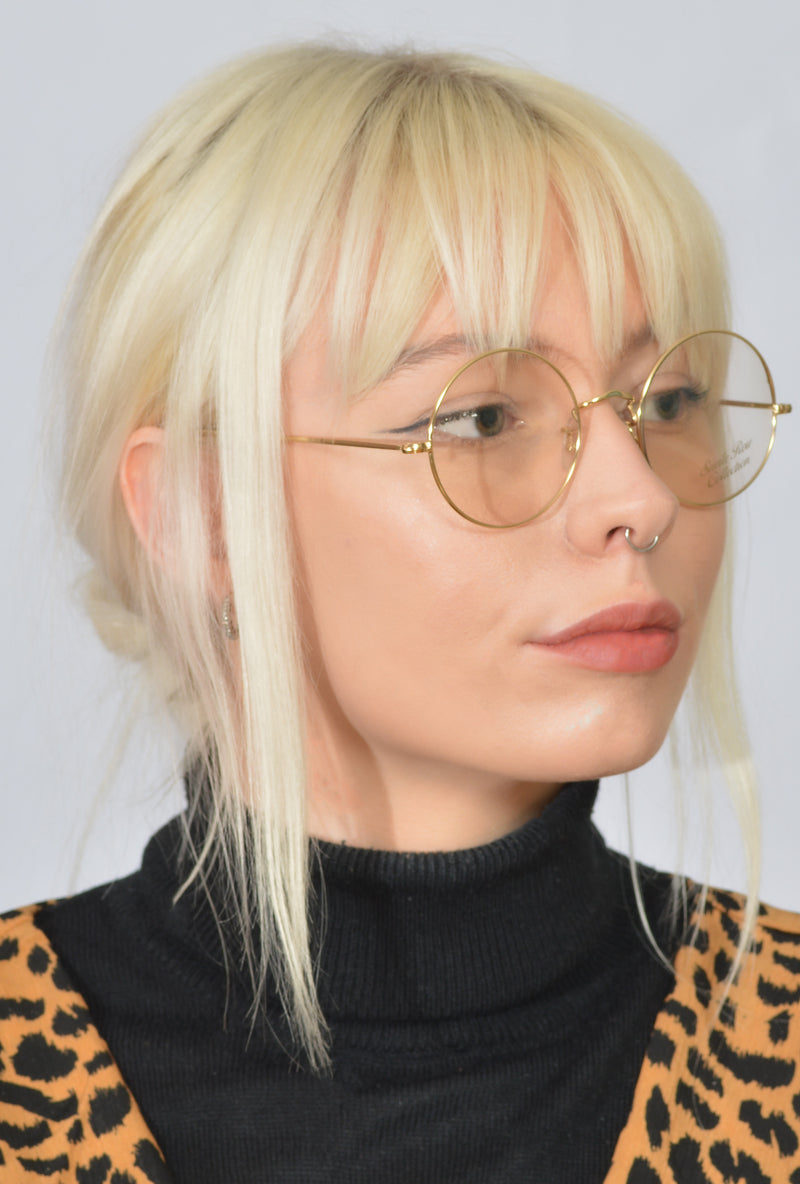 Savile Row 14KT GF Vintage Glasses, Savile Row Round Glasses, Mens Vintage Glasses, Round vintage glasses. Round curl side glasses. Glasses made in England.