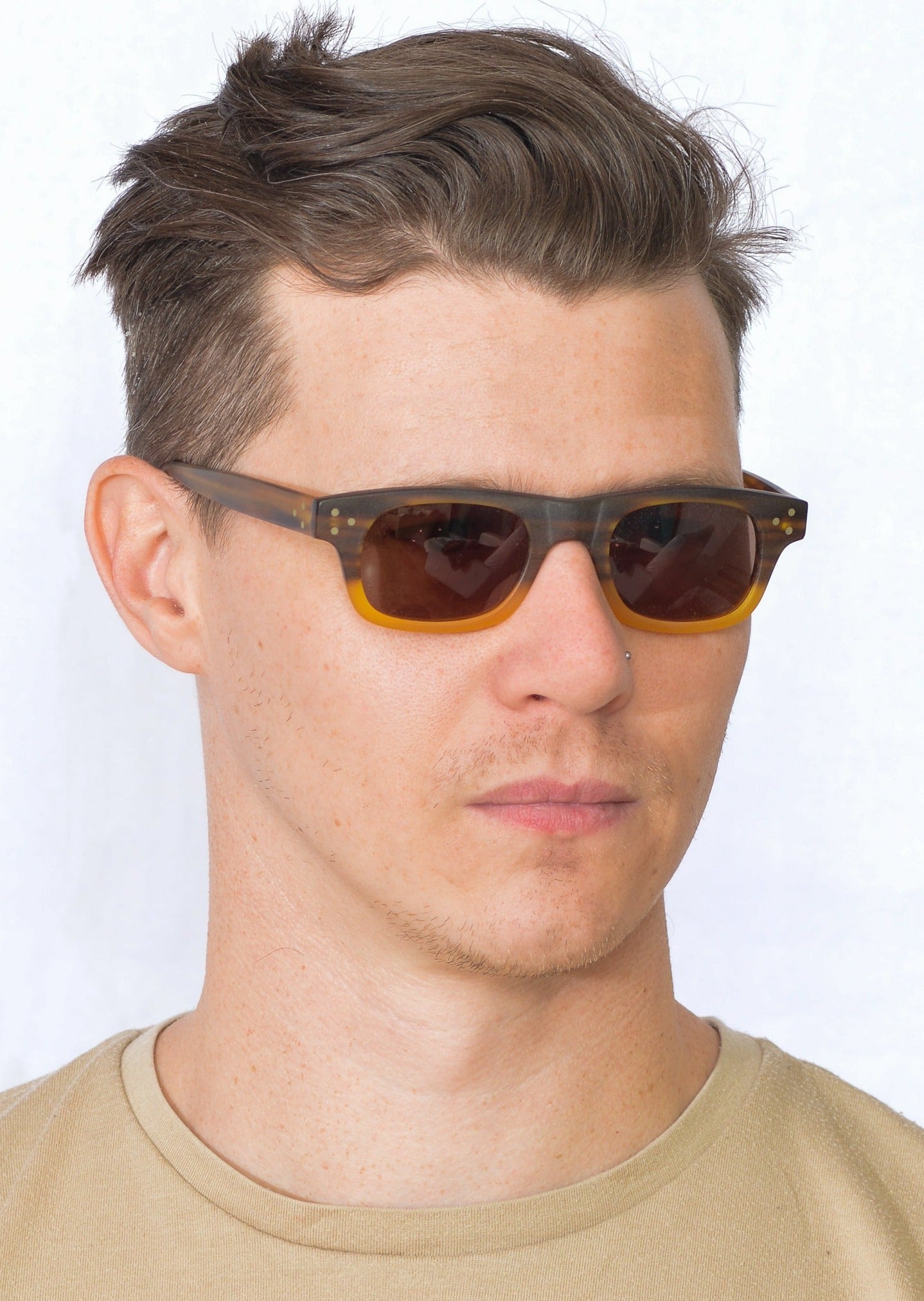 Anglo American Optical 181E Sunglasses. Mens Vintage Sunglasses. Designer Vintage Sunglasses. Matte Finish Sunglasses.