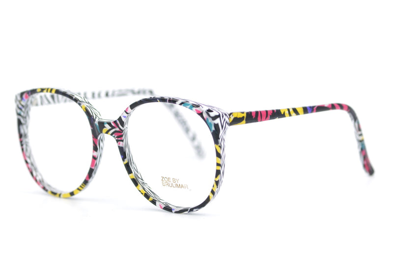 Zoe 2232 Vinage Glasses. 80s Vintage Glasses. Retro Oversized Glasses. Zebra Print Colourful Glasses.