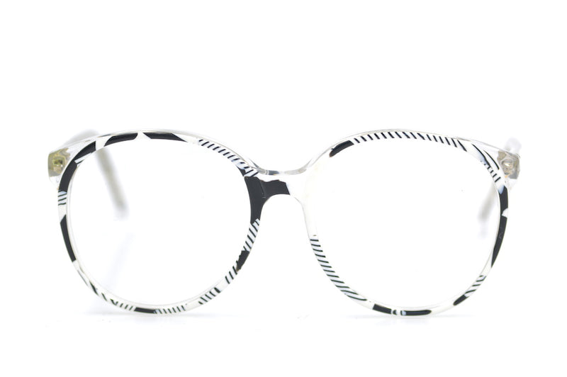 Zoe by Brulimar 2223 vintage glasses. Monochrome glasses. Black and white glasses. Monochrome eyeglasses. 80s oversized glasses. 80s Glasses.