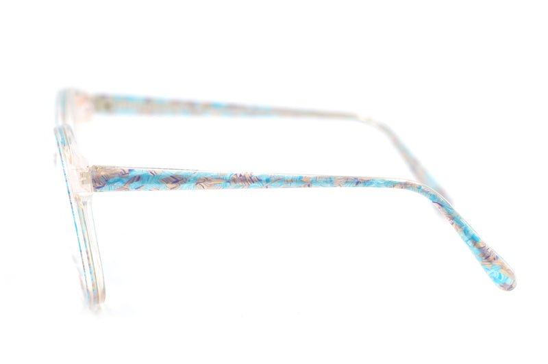 Zoe 2944 by Brulimar Vintage Glasses. 80s oversized glasses. Cool Retro Glasses. Aqua glasses. Colourful glasses. 
