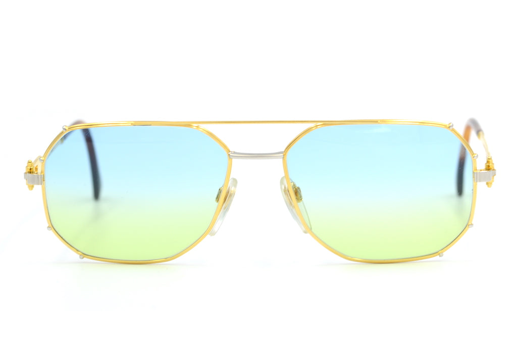 Gerald Genta Gold and Gold 01 Vintage Sunglasses . Rare Vintage Sunglasses. Gold and Platinum coated sunglasses. Luxury Sunglasses. Hip hop sunglasses. Rare unique sunglasses.