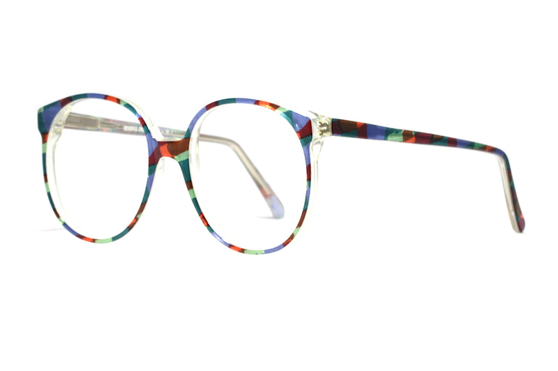1980s vintage glasses, oversized vintage glasses, multi coloured glasses, 1990s vintage glasses