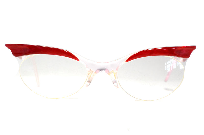 1950's glasses, red 1950's glasses, red vintage glasses, 1950s lunettes, 1950s brille, 1950s gafas, 1950s occhiali