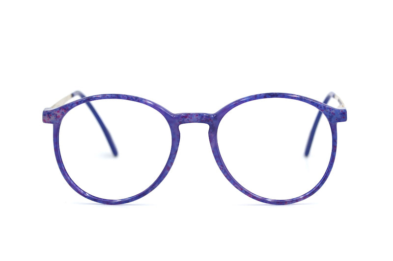 Benetton 21 73 vintage glasses. Round vintage glasses. Purple round glasses. Women's vintage glasses. Vintage eyeglasses.
