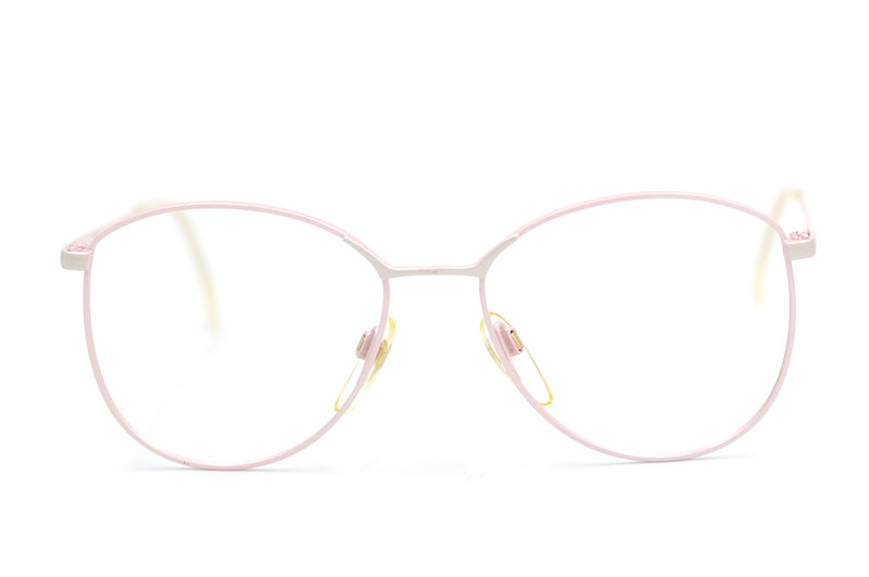 NGuRa 800 Pastel Pink Vintage Glasses. 80s vintage glasses. Ladies Metal wire Glasses. Stylish Sustainable Eyewear.  