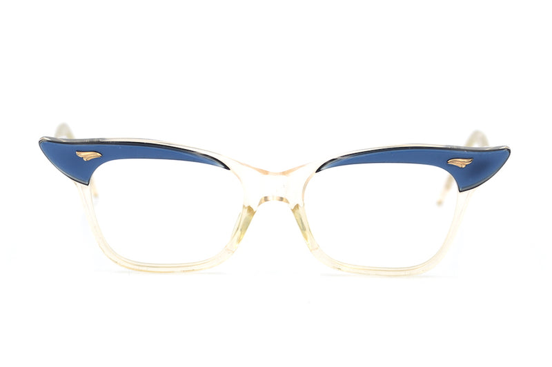 Ladies vintage glasses, blue cat eye glasses, 1950's vintage glasses, 1960's vintage glasses, sustainable glasses, vintage lunettes