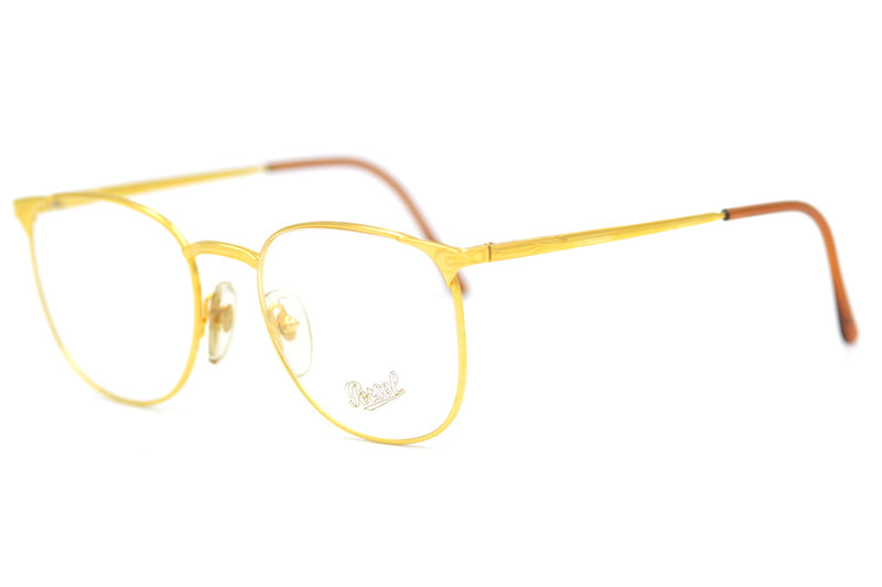 Persol Ratti Alya vintage glasses. Persol rare glasses. Persol eyeglasses. 18KT Gold Plated Persol Glasses. Gold plated glasses. 