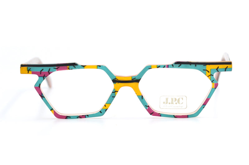 JPC Vintage Glasses. J Paul Couvellier vintage glasses. Multi coloured glasses. Funky 90's glasses. Rare vintage glasses. Vintage eyeglasses