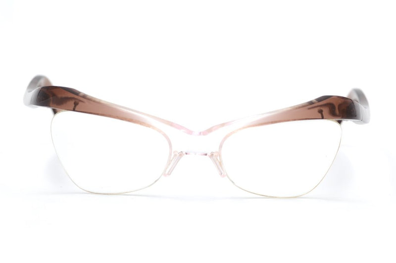 Marrone Fiore 1950's Glasses Retro Spectacle. Cat eye vintage glasses. Rockabilly Vintage Glasses. Pin up vintage glasses. Perspex Glasses. Lucite Glasses..