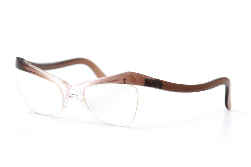 Marrone Fiore 1950's Glasses Retro SpectacleMarrone Fiore 1950's Glasses Retro Spectacle. Cat eye vintage glasses. Rockabilly Vintage Glasses. Pin up vintage glasses. Perspex Glasses. Lucite Glasses..