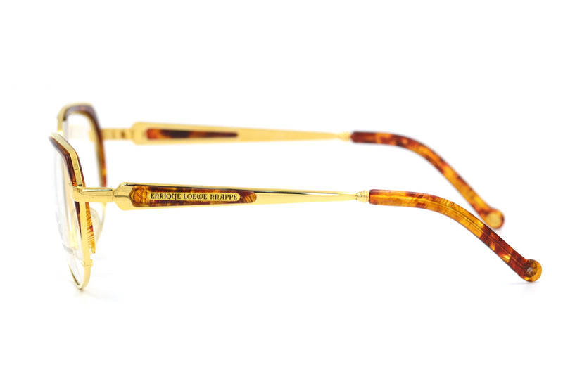Enrique Loewe Knappe Fortuna vintage glasses. 22Kt gold and platinum plated glasses. Rare vintage glasses. Luxury vintage glasses. Gold plated Glasses. Luxury vintage eyewear. Luxury eyewear. Unique Glasses.