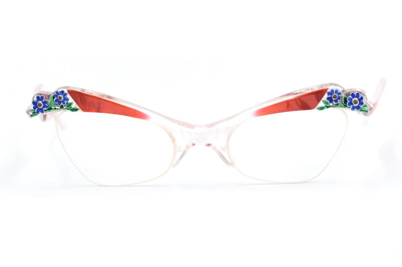 Iris 1950's hand painted vintage glasses at Retro Spectacle