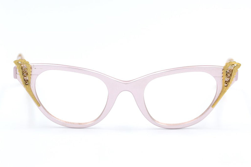 Tura 60832 pink 1950's vintage glasses at Retro Spectacle. 1950's Cat eye glasses. Rare vintage glasses. Tura Vintage Glasses. Pin up glasses.