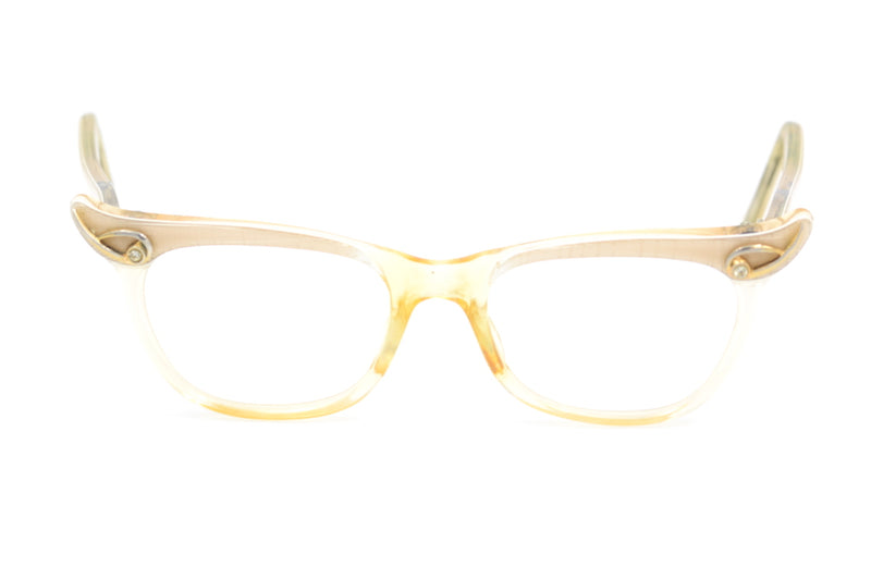 1950s vintage glasses, cat eye vintage glasses, birch vintage glasses