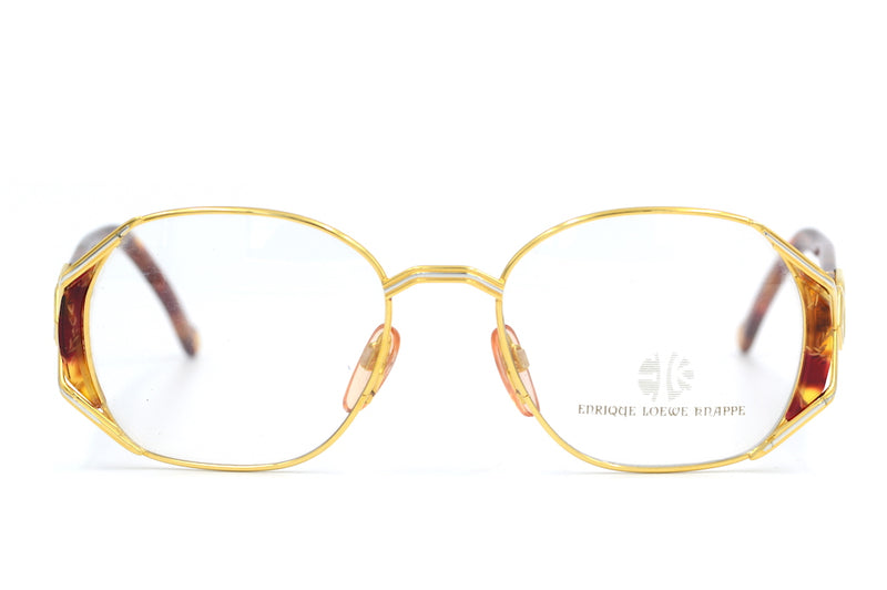 Enrique Loewe Knappe Gaia vintage glasses. 22Kt gold and platinum plated glasses. Rare vintage glasses. Luxury vintage glasses. Gold plated Glasses. Luxury vintage eyewear. Luxury eyewear. Unique Glasses.