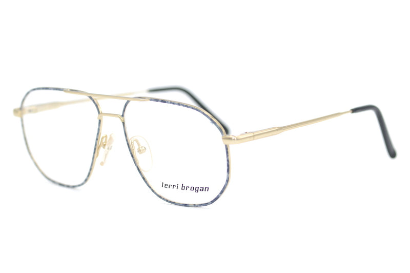 Terri Brogan 8901 42 Vintage Glasses. Terri Brogan Vintage Glasses. Retro Aviator Glasses. Retro Aviator Eyeglasses. 80s VIntage Glasses. 80s Aviators.