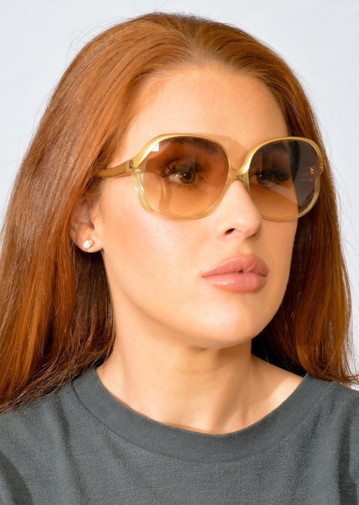 70s Oversized Square Glossy Sunglasses For Women - Jackie O Style, 100% UV Protection, Retro Chic
