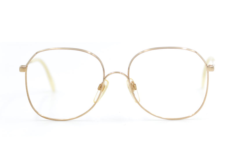 Atrio 322 vintage glasses. 80s glasses. 80s eyeglasses. Gold metal oversized glasses.