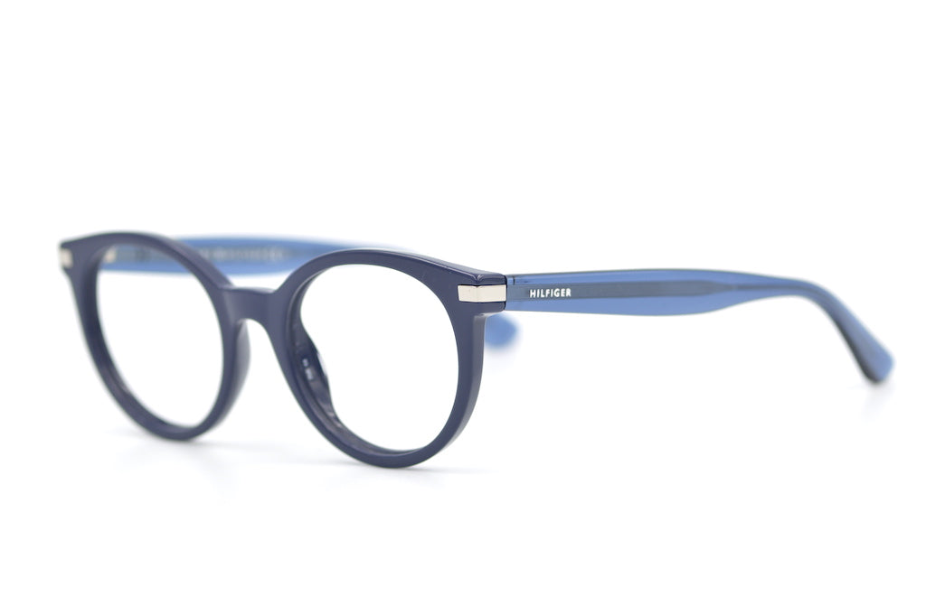 TH 1518 retro glasses. Blue round glasses. Round retro glasses. Blue round eyeglasses. Sustainable eyewear. Cheap glasses.