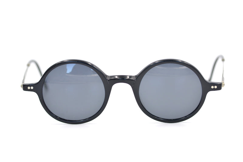 Mulberry Wells round vintage glasses. 40s style sunglasses. Black round sunglasses. Round unisex sunglasses. Mulberry Sunglasses. Cheap Mulberry Sunglasses.