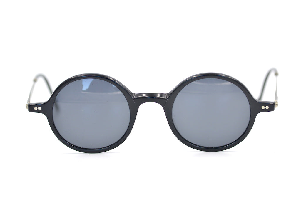 Mulberry Wells round vintage glasses. 40s style sunglasses. Black round sunglasses. Round unisex sunglasses. Mulberry Sunglasses. Cheap Mulberry Sunglasses.