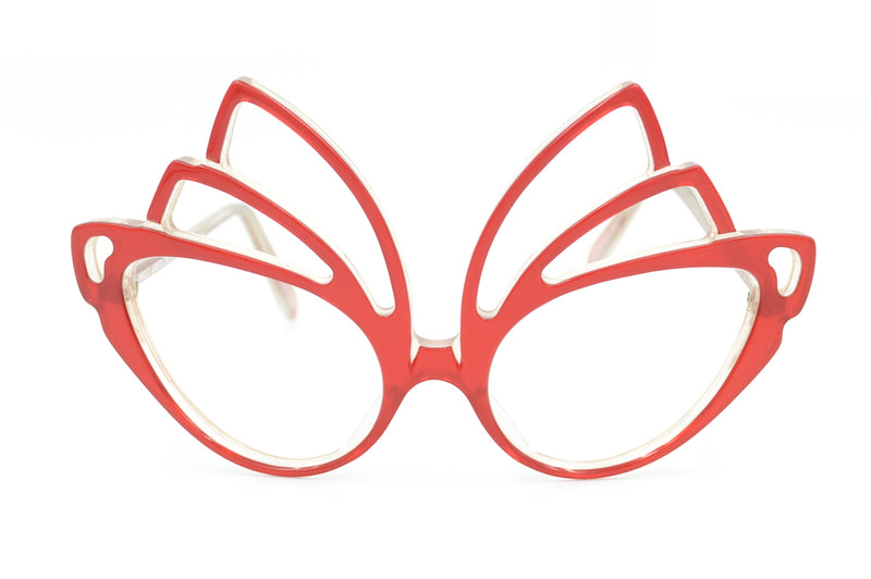 La Scala Anglo American Eyewear Fantasy Collection, La Scala Red Glasses, Vintage Anglo American Eyewear 