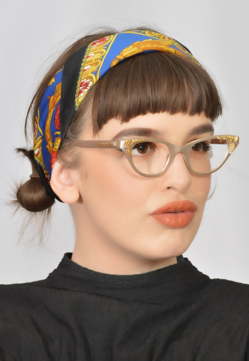 Tura Cecilia 1950's Vintage Cat Eye Glasses. Womens Vintage Glassses. Blue Cat Eye Glasses. Pinup Glasses. Rare Vintage Glasses. Ivory cat eye glasses. Wedding glasses.