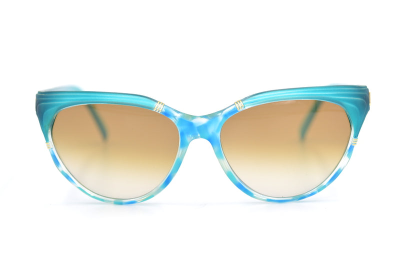 Nina Ricci 3001 3014 Vintage Sunglasses. Nina Ricci Cat Eye Sunglasses. Turquoise Sunglasses. Turquoise Cat Eye Sunglasses.