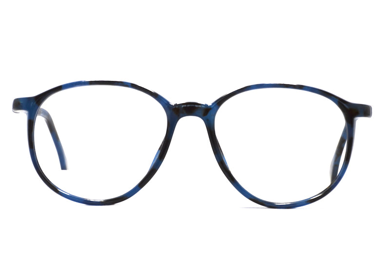stepper glasses, vintage stepper glasses, stepper 110, round vintage glasses, blue mottled glasses, round blue glasses,