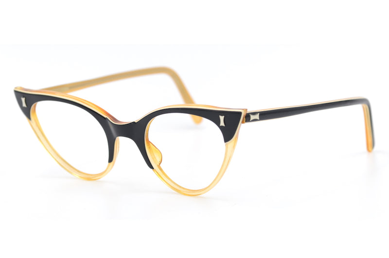 Newiston 1950's Cat Eye Glasses. Womens Vintage Glasses. Cat Eye Vintage Glasses. Pinup Vintage Glasses. Rockabilly Vintage Glasses. Black Cat Eye Glasses.