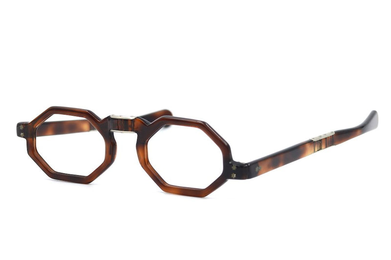 Hexagonal mens vintage fold up glasses. 1950's mens vintage glasses