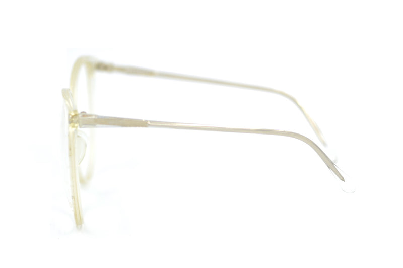 Mercedes 3136 crystal acetate glasses. Clear vintage glasses. Unisex vintage glasses. Sustainable eyewear. Vintage eyeglasses. 80s Oversized glasses. 80s eyeglasses.